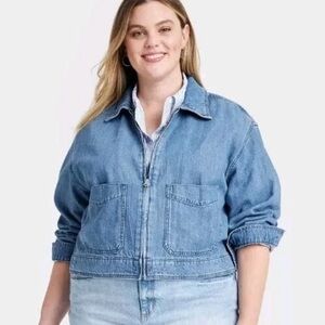 Universal Thread Cropped Denim Jean Jacket